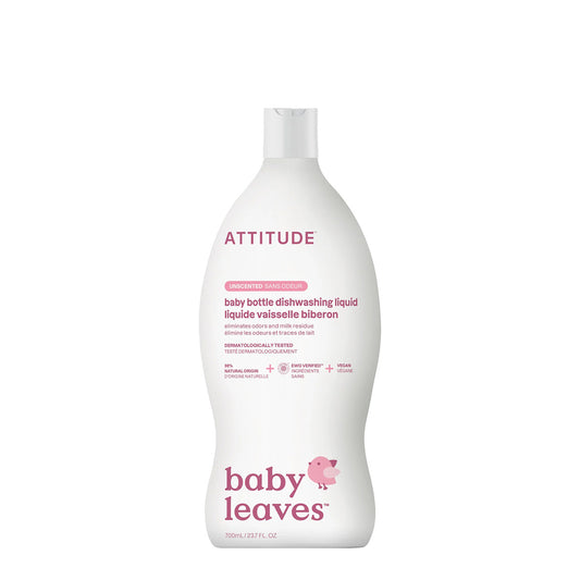 Detergente líquido para lavar louça e produto de limpeza de garrafas sem perfume Attitude, 700 ml