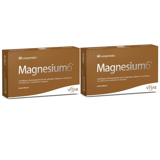 Embalagem 2x Magnésio 6 Vitae 60 Comprimidos