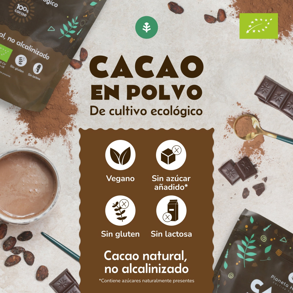 Cacau em Pó Biológico Planeta Huerto 1 kg