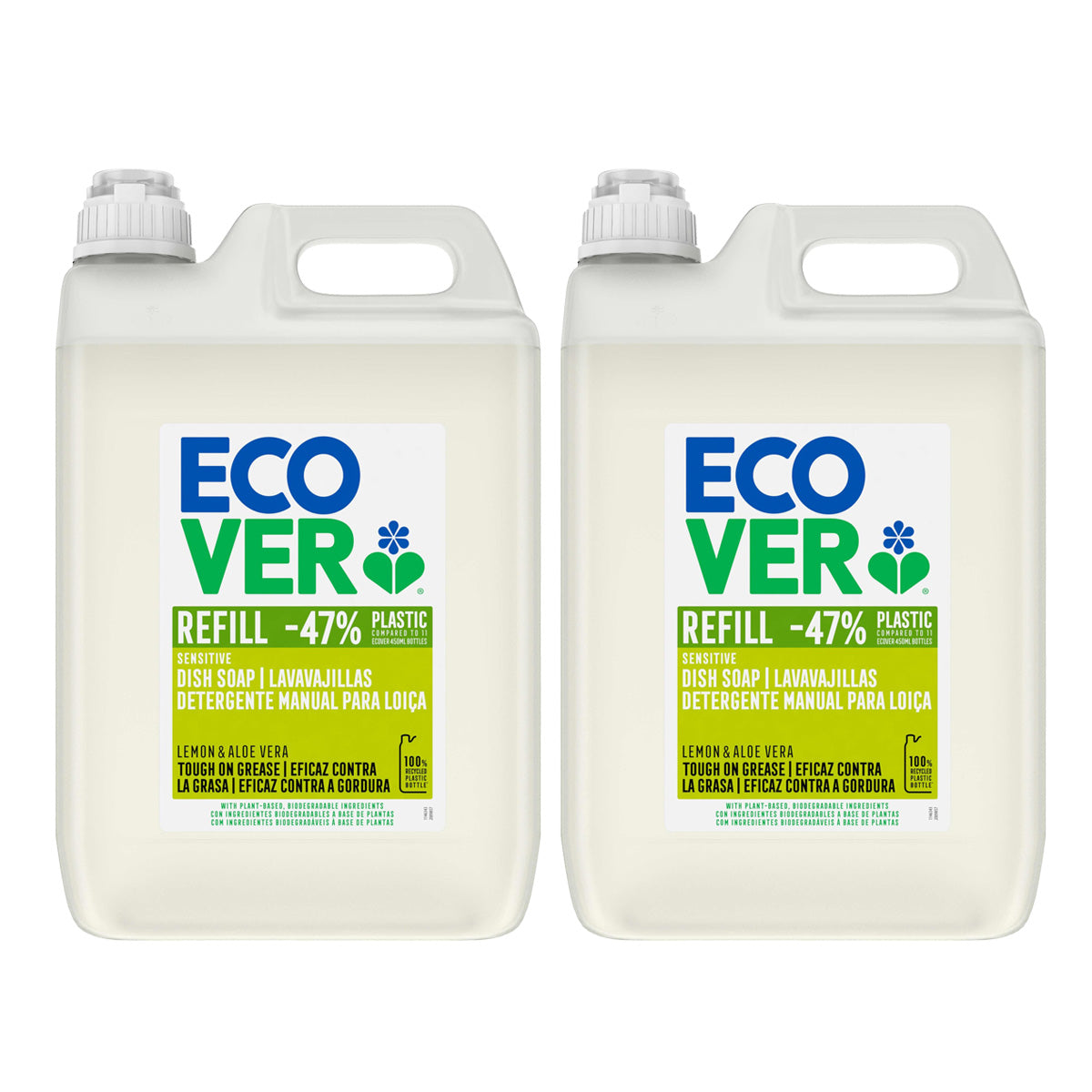 Pack de 2 Desengordurantes para Máquina de Lavar Loiça Ecover Limão e Aloé Vera 5L