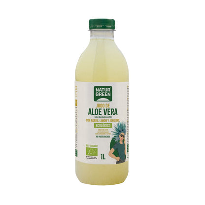 Embalagem x 12 Sumo de Aloé vera com agave, limão e gengibre NaturGreen 1 L