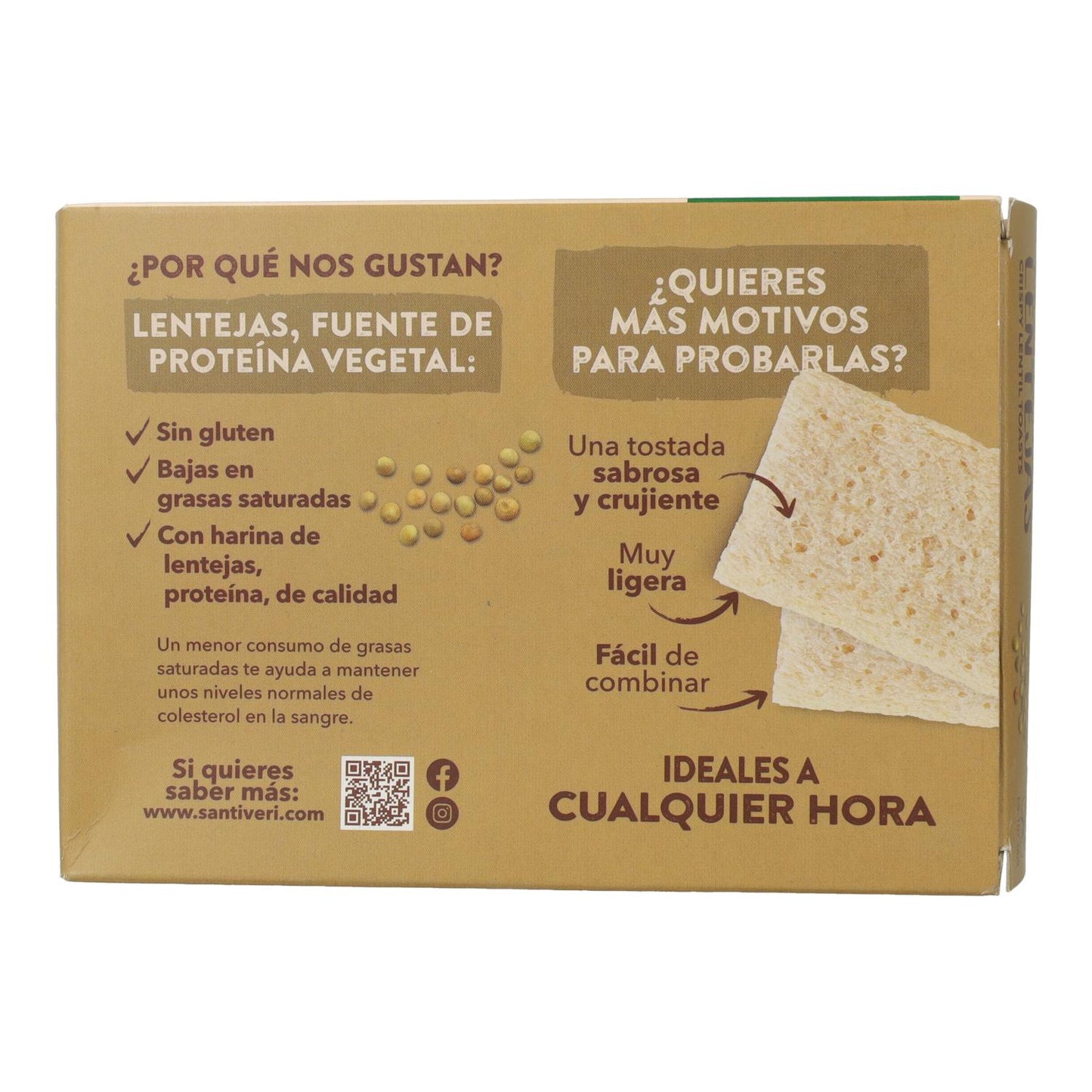 Tosta de Lentilhas Biológicas Leve e Crocante Santiveri 100 g