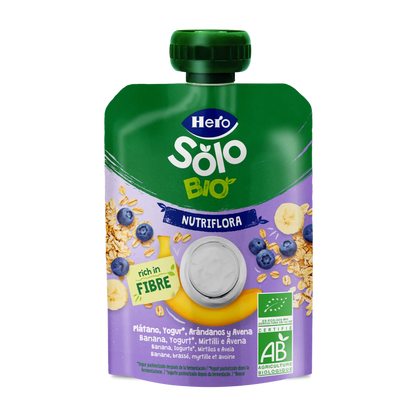 Nutri Flora Sabor Banana, Mirtilo, Iogurte e Aveia Saquetas 100g Hero Solo