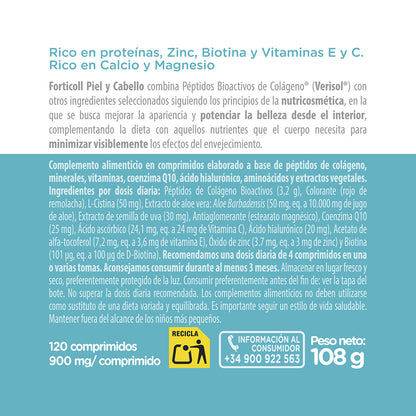 Colagénio Bioativo para Pele e Cabelo Forticoll 120 comprimidos