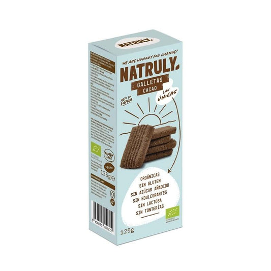 Bolachas Natruly Organic Sabor Cacau 125g