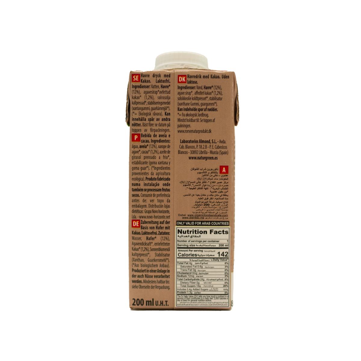 Bebida de Aveia e Cacau NaturGreen 200 ml
