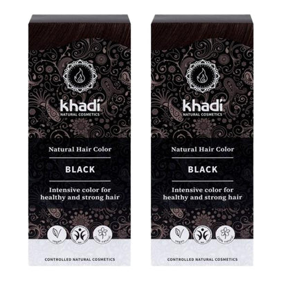 Embalagem de 2 corantes pretos naturais, Khadi, 100 g