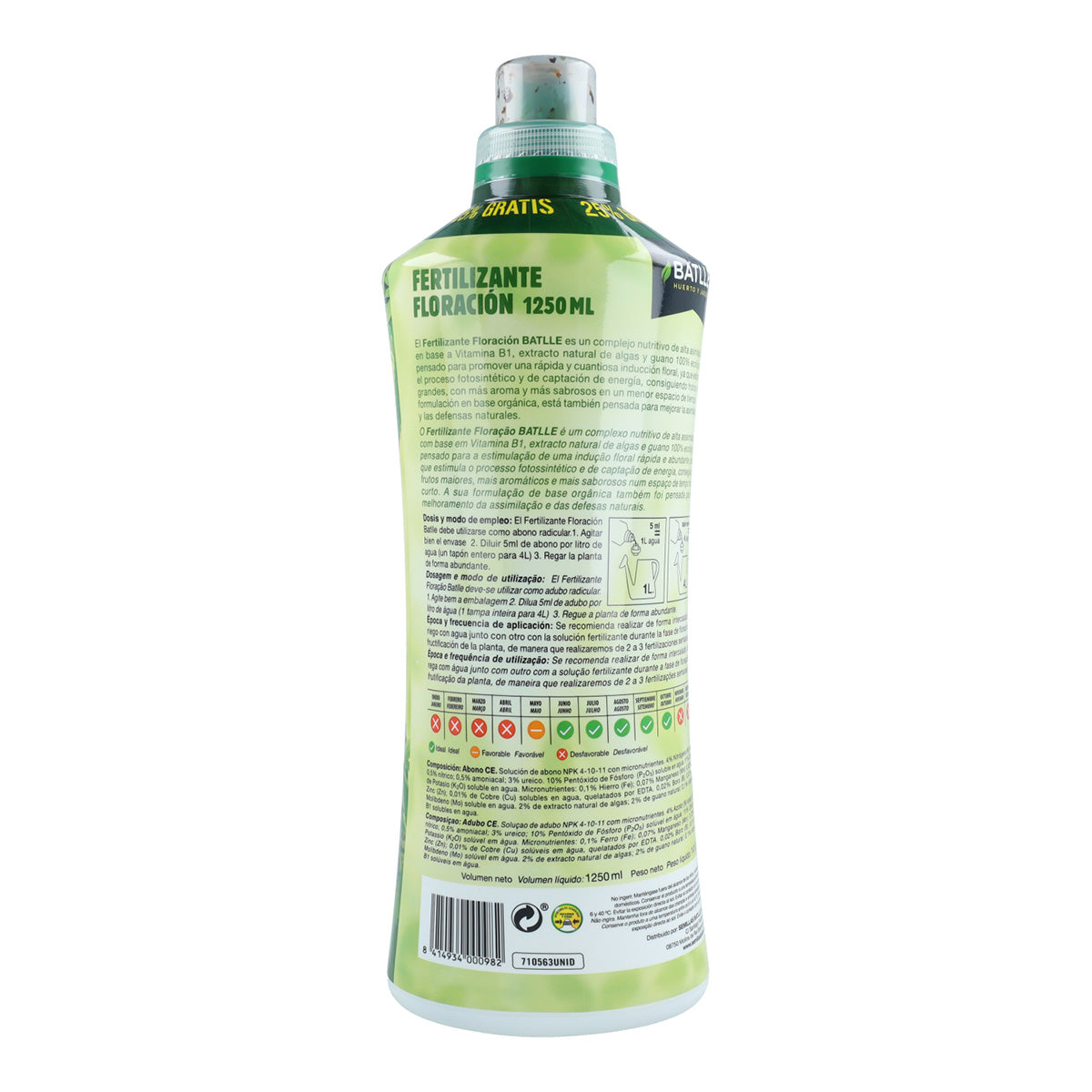 Fertilizante Líquido Ecoyerba Flowering Batlle 1250 ml