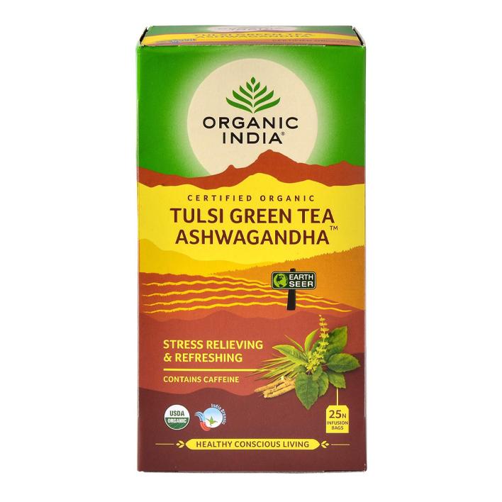 Chá Verde Tulsi Ashwagandha Biológico Índia 25 saquetas