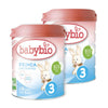 Embalagem 2x Primea 3 Leite (12 meses a 3 anos) Biológico, 800 g Babybio
