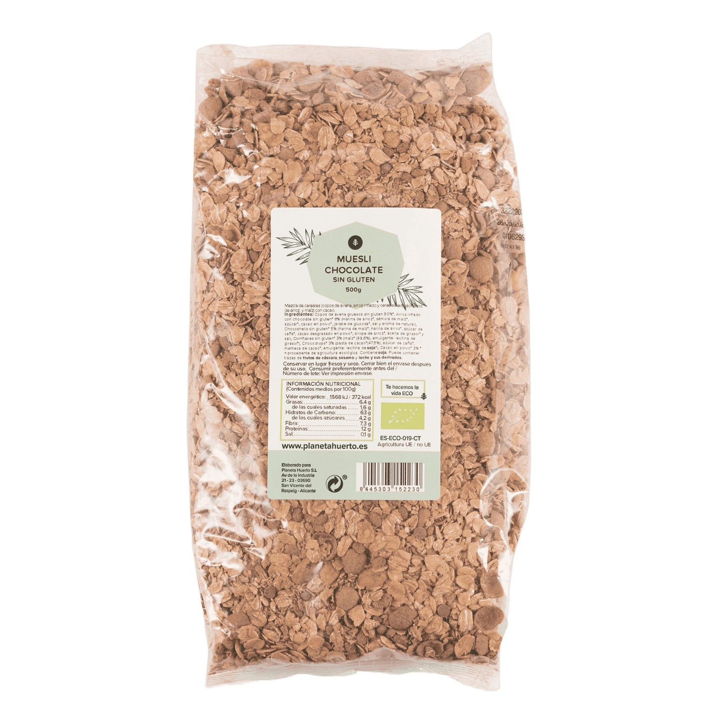 Chocolate Muesli Sem Glúten ECO Planeta Huerto 500 g