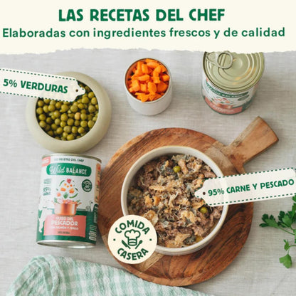Embalagem de 6 unidades de ensopado de salmão e porco Wild Balance Fisherman's para cães 400 g
