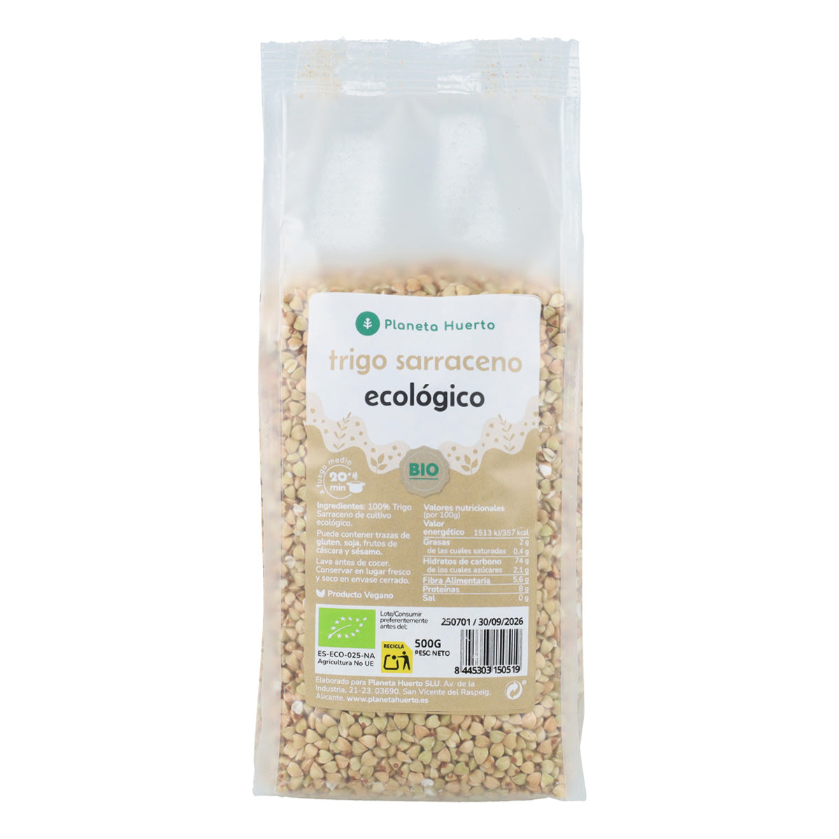 Trigo Sarraceno Biológico Planeta Huerto 500 g