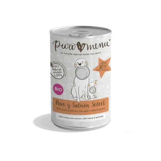 Ração húmida para cães Barf Peru e Salmão Select BIO Puromenu 400 g