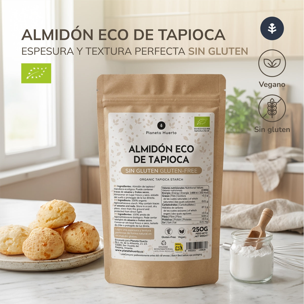Amido de Tapioca Sem Glúten ECO Planeta Huerto 250 g