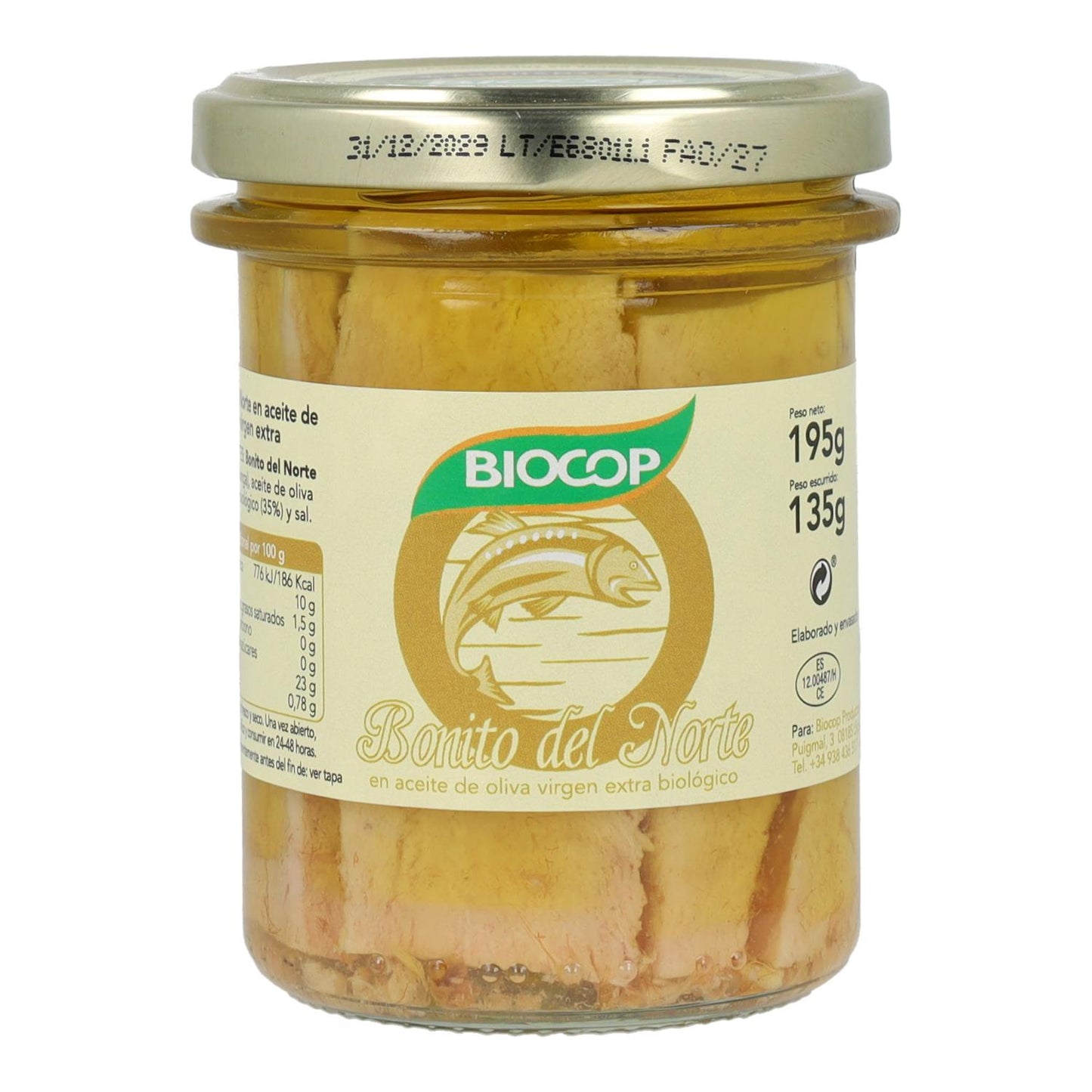 Filetes de peixe branco Biocop enlatados 175g