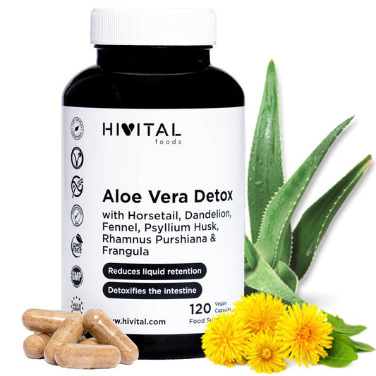 Desintoxicação de aloé vera 120 cápsulas vegan Hivital