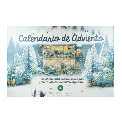 Calendário de Advento de Natal com sementes e mini estufa Planeta Huerto