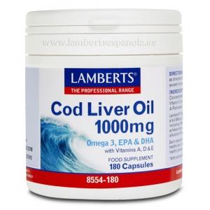 Óleo de fígado de bacalhau Lamberts 180 cápsulas