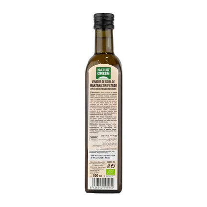 Embalagem de 2 vinagres de maçã biológicos não filtrados NaturGreen 500 ml