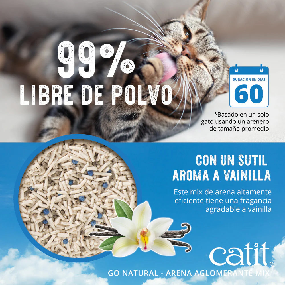 Arena aglomerante ecológica Mix aroma vainilla Go Natural! 6,4 kg Catit