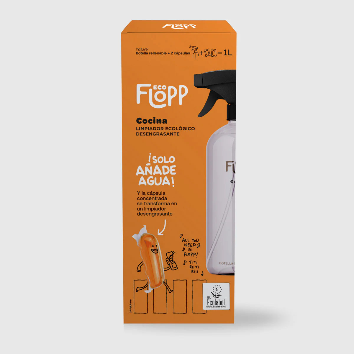 Garrafa de cozinha FLOPP ECO 500ml + recarga