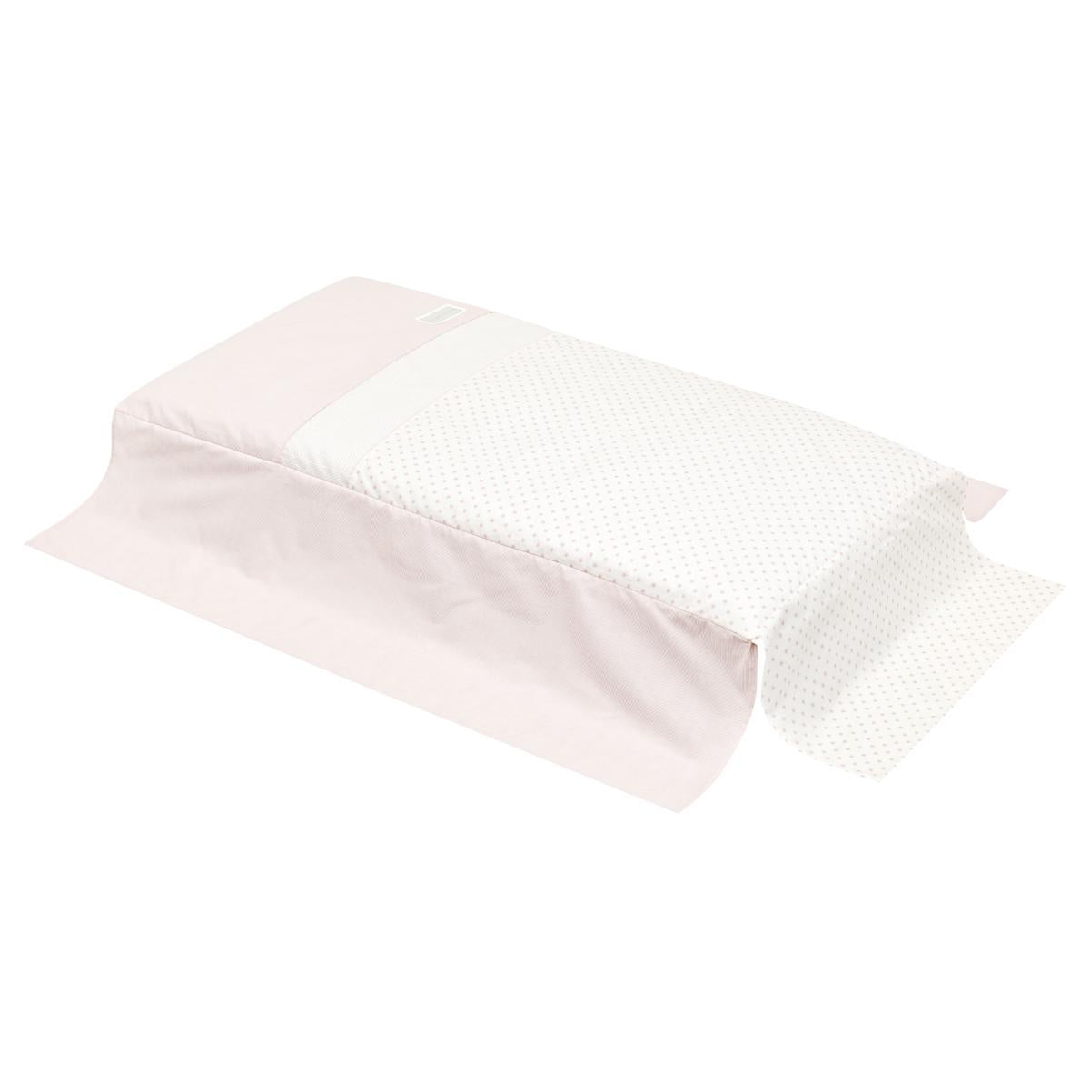 Edredão com estampado de estrelas e protetor de berço da Cambrass, 70x140 cm. Estrela Rosa