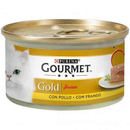 Embalagem de 24 x Ração Húmida para Frango Fondant GOURMET GOLD 85 g
