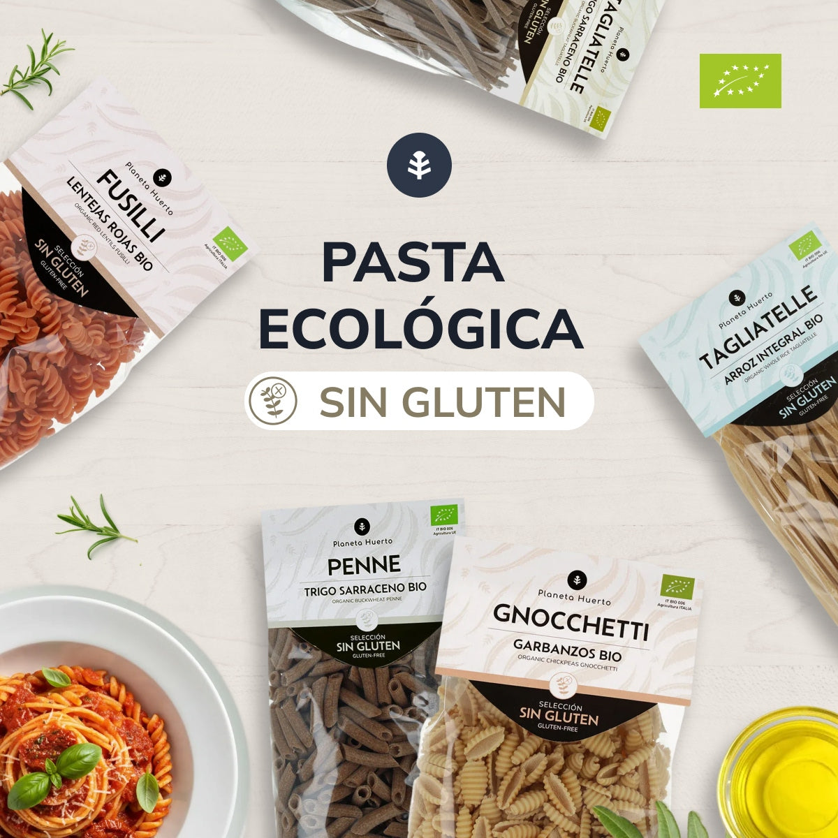 Espirales de arroz integral ECO sin gluten Planeta Huerto 500 g