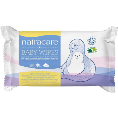 Natracare Toalhitas Húmidas para Bebés, 50 Unidades