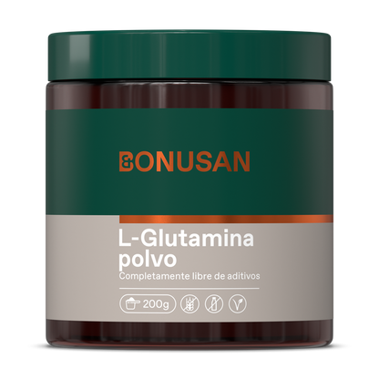 Embalagem de 2x pó de L-Glutamina Bonusan, 200 gramas de pó