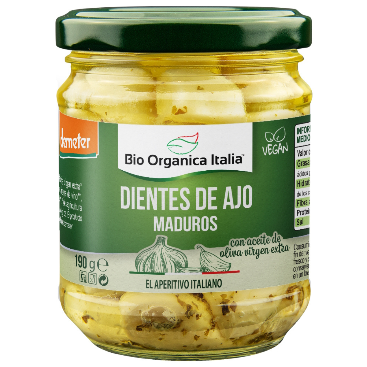 Dentes de alho em óleo Bio Organica Italia 140 gr