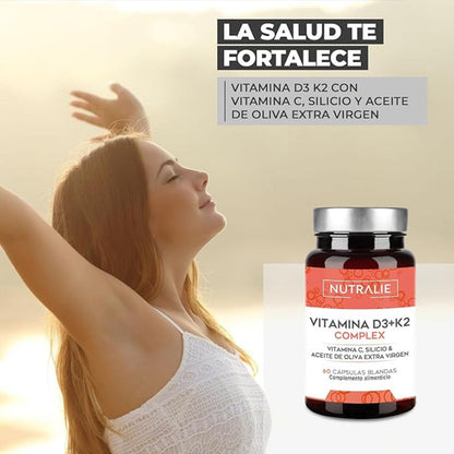 Nutralie Complexo Vitamina D3+K2 10000 UI + Vit C 60 cápsulas