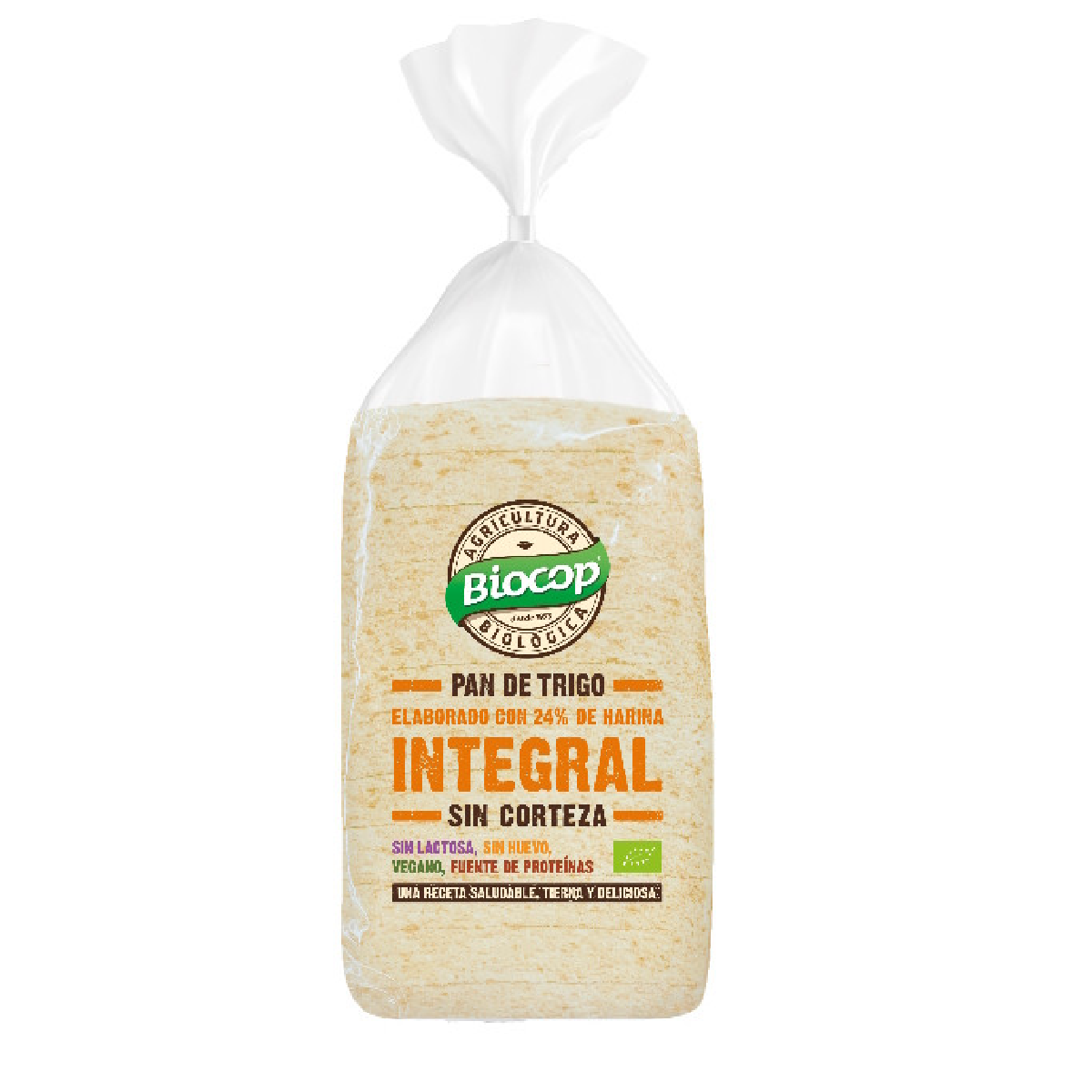 Pão de Trigo Fatiado sem Crosta Intergal BIO Biocop 300 g