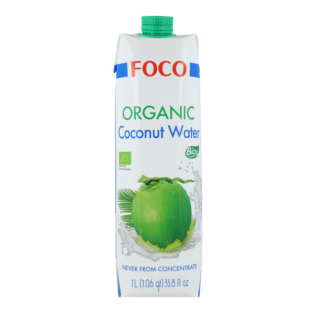 Embalagem de 6x Água de Coco 100% Natural e Pura Focus 1L
