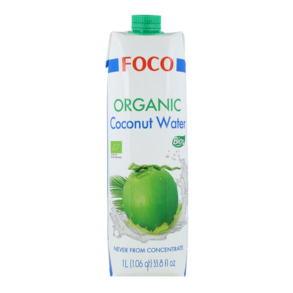 Embalagem de 6x Água de Coco 100% Natural e Pura Focus 1L