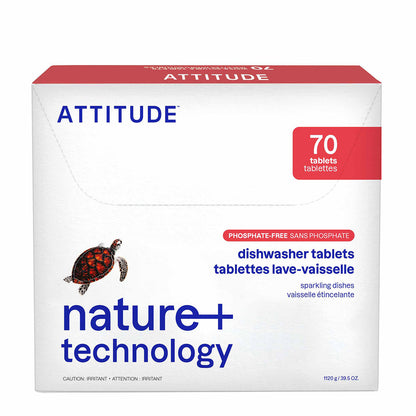 Pastilhas para máquina de lavar loiça Nature + Technology, 70 unidades