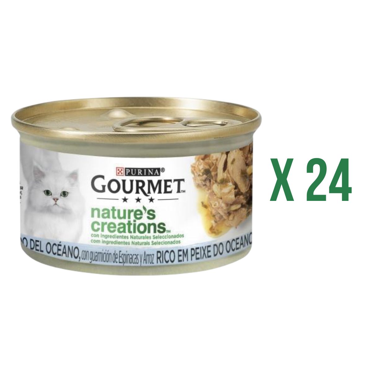 Embalagem de 24 mini filetes GOURMET Nature's Creations ricos em peixes do oceano 85 g