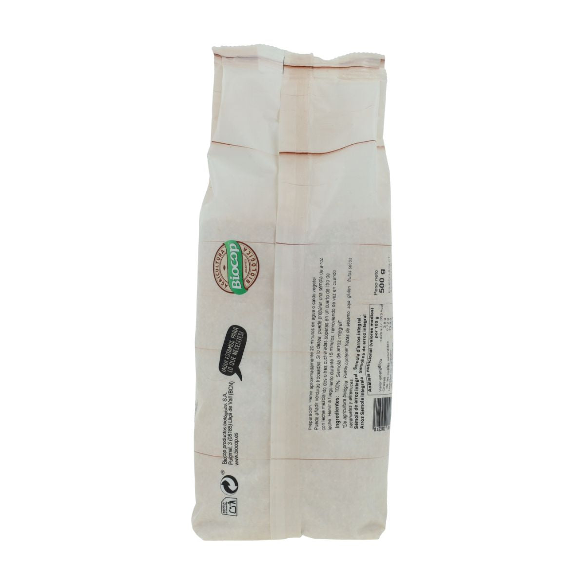 Semolina de arroz 500 gr Biocop