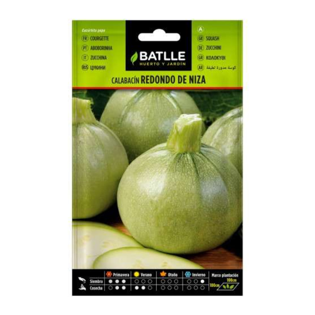 Sementes de curgete redondas Nice Batlle