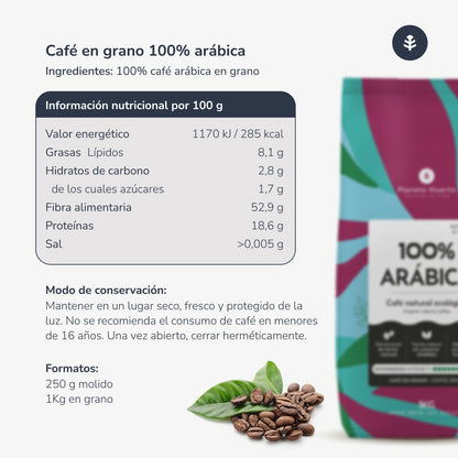 Café moído Eco 100% Arábica Planeta Huerto 250 g
