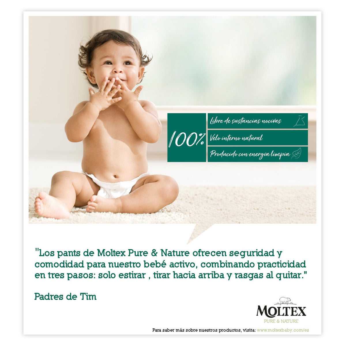 PROMOÇÃO ESPECIAL Calça Moltex Pure &amp; Nature T5 (9-14 kg), 40 Unidades