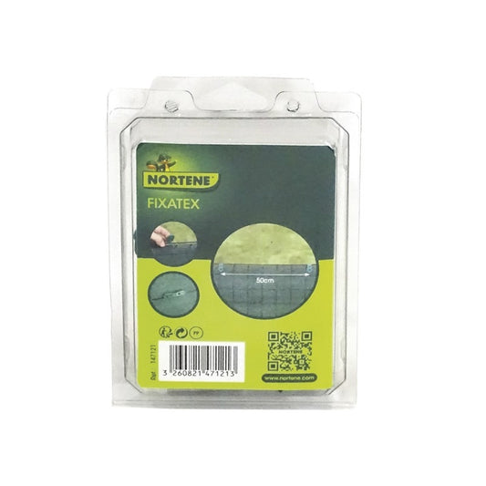 Grampos de fixação em malha entrançada verde Fixatex 20 peças.