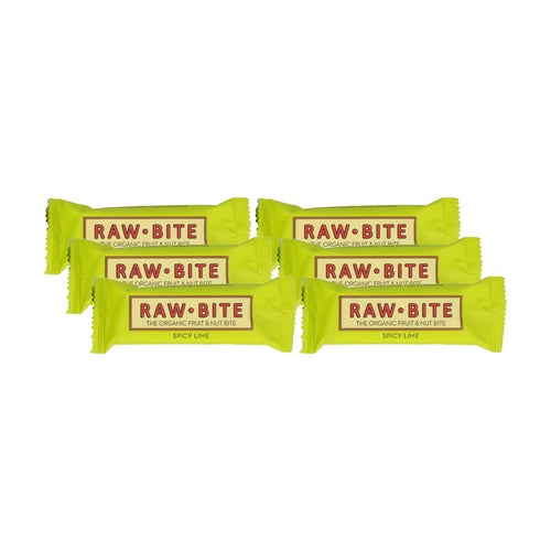 Embalagem de 6 Barras Orgânicas de Limão Raw-Bite 50 g