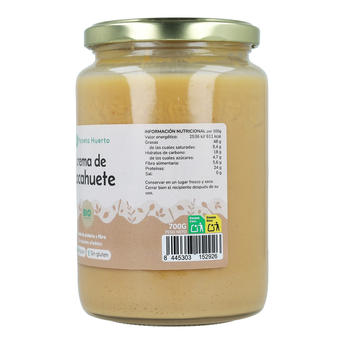 Manteiga de Amendoim Biológica Planeta Huerto 700g
