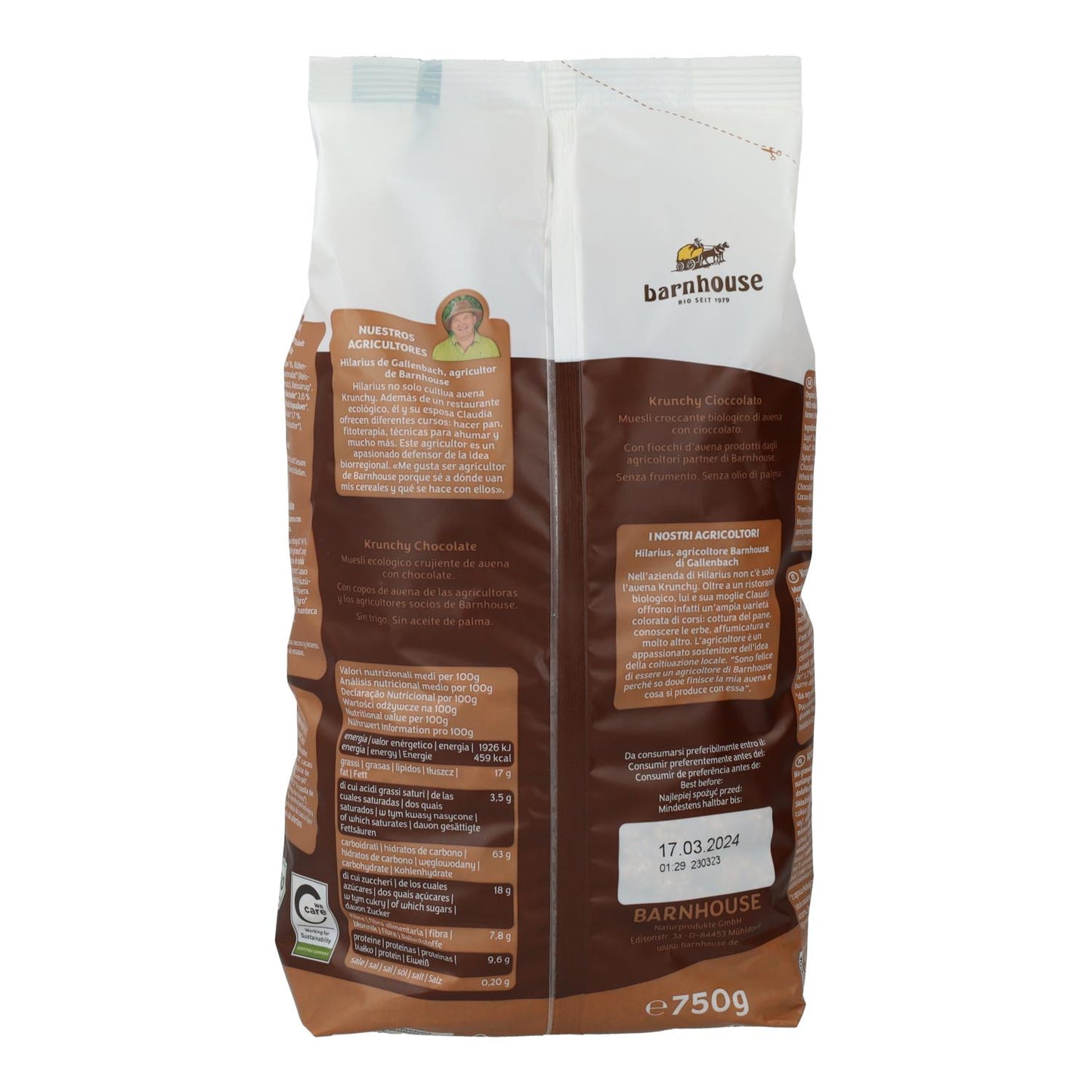 Muesli de chocolate crocante BIO Barnhouse 350 g