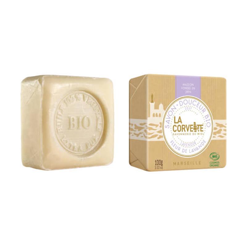 Barra de sabonete natural com flores de lavanda La Corvette 100 g