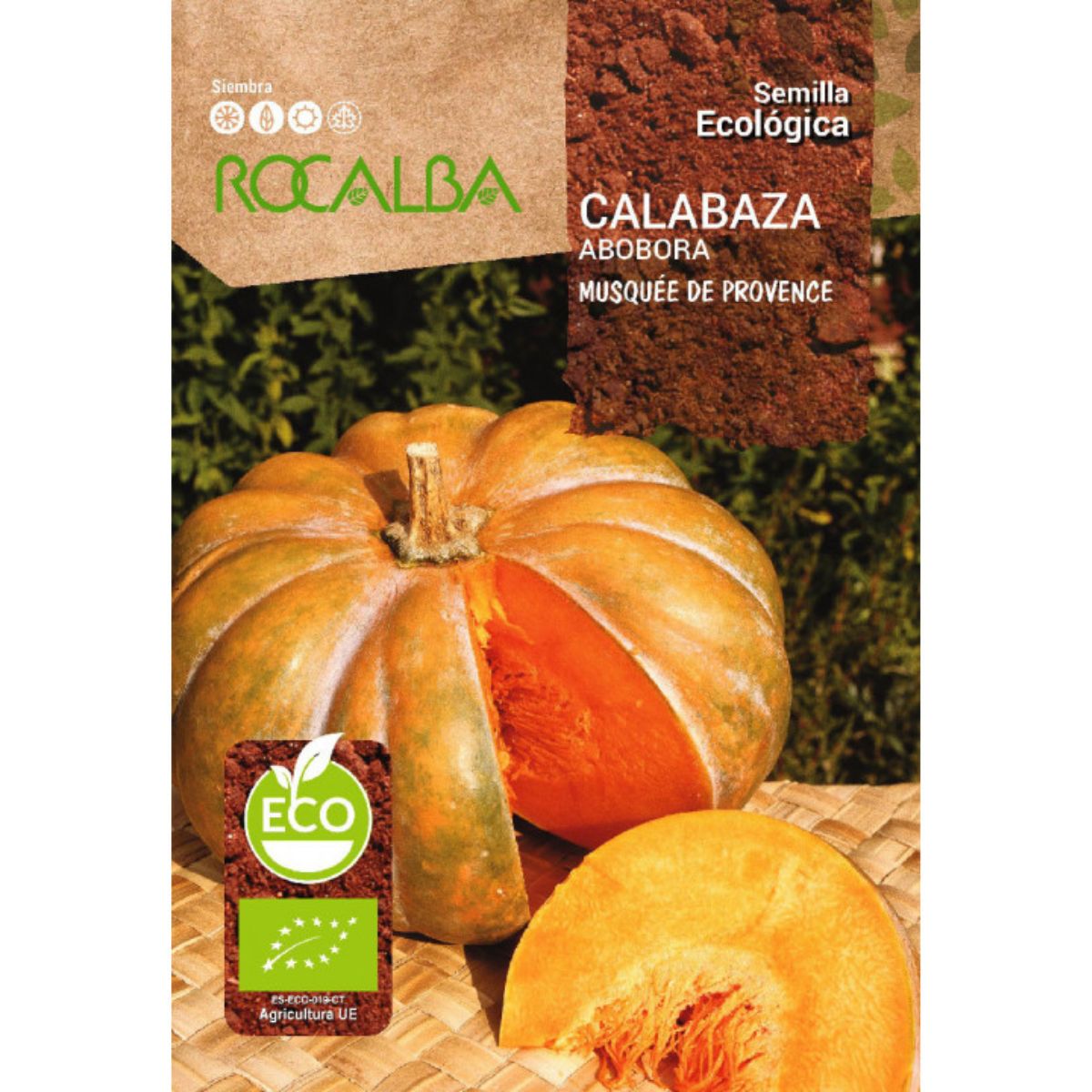 Sementes de abóbora Muskée de Provence biológicas Rocalba