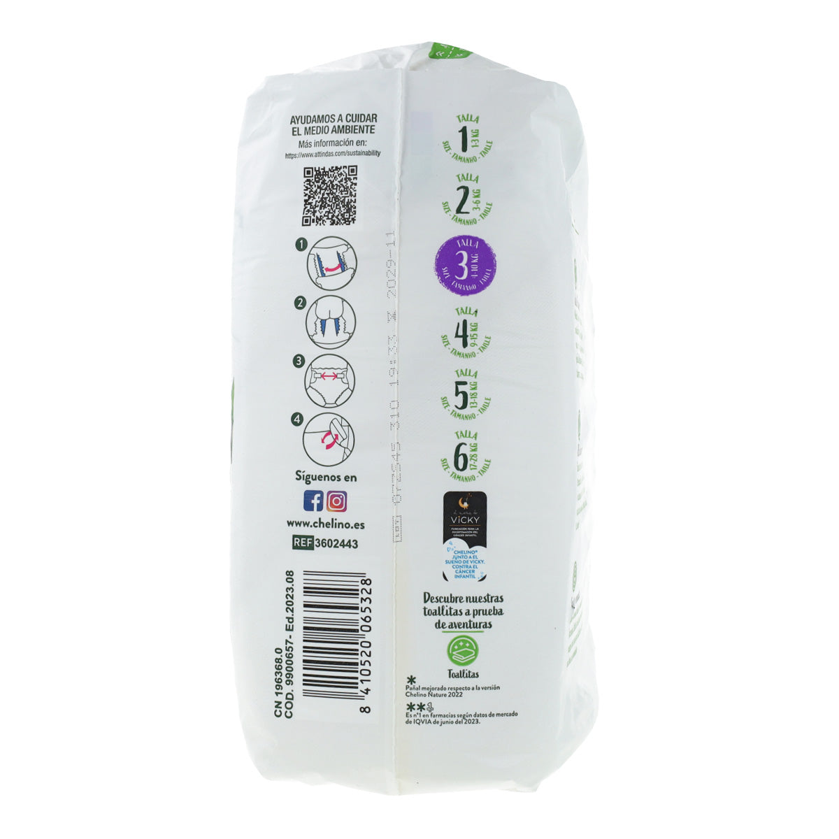 Fraldas T3 4-10 kg Chelino Nature 36 unidades
