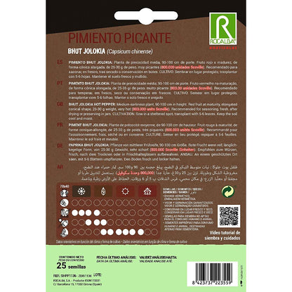 Sementes de pimento Bhut Jolokia Rocalba